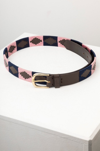 Askwith Womens Polo Belt - Brown/Navy/Sorbet