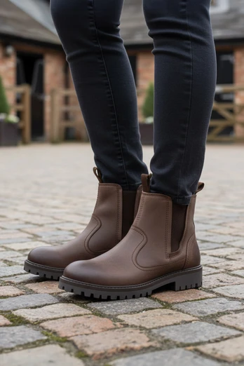 Elmsley Womens Leather Ankle Boots - Brown