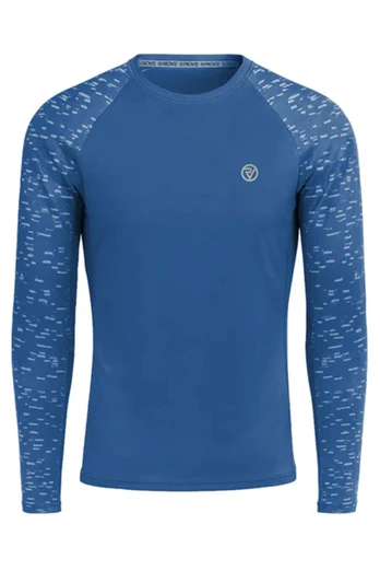 Reflective Men's Long Sleeve Training Top - Blue