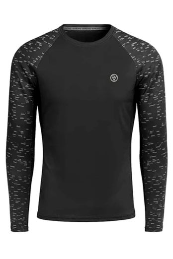 Reflective Men's Long Sleeve Training Top - Black