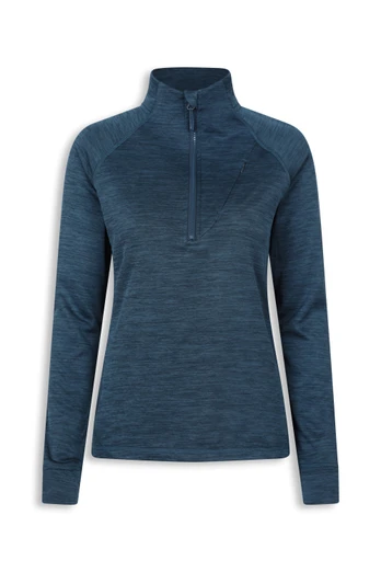 EMS Womens Quarter Zip Grid Midlayer - Navy
