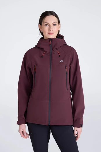 EMS Tallac Womens Water Resistant Softshell Jacket - Burgundy