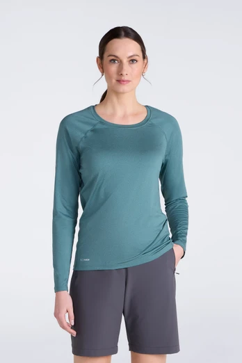 EMS Womens Essence Peak Long Sleeve Tee - Khaki
