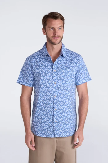 EMS Bass Short Sleeve Printed Shirt - Blue