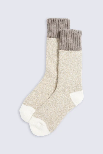Darla Womens Chunky Mid Calf Socks - Light Beige