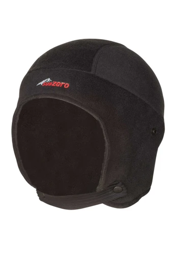 Factor 3 Unisex Thermal Fleece Ear Flap Beanie Hat - Black