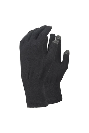 Mens Merino Lightweight Touch Gloves - Black