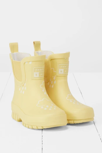 Chunky Shortie Colour-Changing Kids Wellies - Buttermilk Yellow