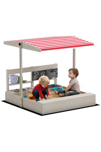 Kids Sandbox with Canopy, Kitchen Toys - Grey