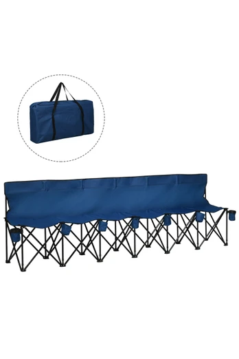 6 Seater Folding Camping Bench - Blue