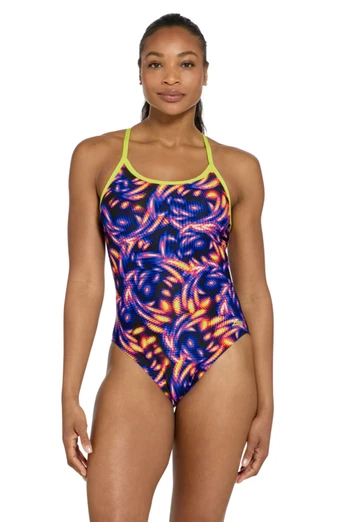 Halogen Sprintback Womens One Piece Swimsuit - Blue