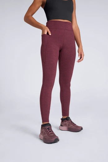 Womens Active Supersoft Leggings - Dark Burgundy