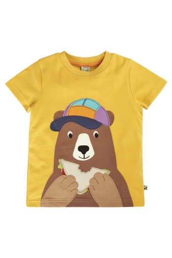 Kids 100% Organic Cotton Carsen Circular T-shirt - Bumblebee/Bear