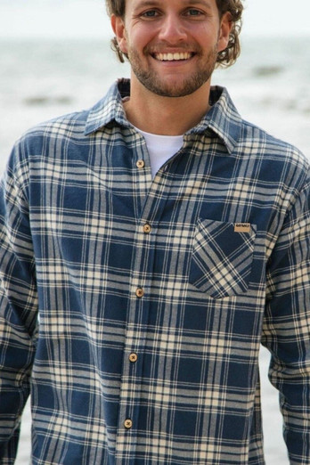 Men's Cotton Flannel Shirt - Solent Check