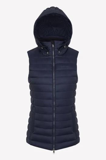 Rose Womens Hooded Equestrian Puffer Gilet - Navy