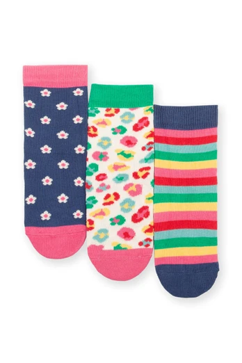 Kids 90% Organic Cotton 3 Pack Socks - Wild And Free