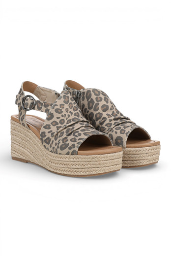 Womens Amira Wedge Slingbacks Heel Sandals - Leopard