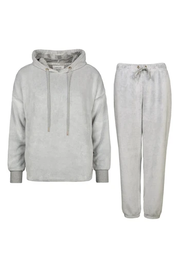 Ladies Thermal Tracksuit Set Soft Top & Bottoms - Grey