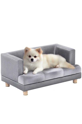 Dog Sofa Lounge Bed with Anti-slip Legs - Grey