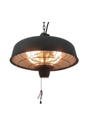 1000/2500W Infrared Halogen Ceiling Heater - Black