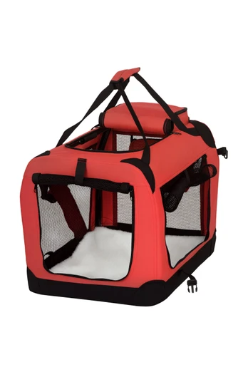 Foldable Pet Carrier with Mat - Red
