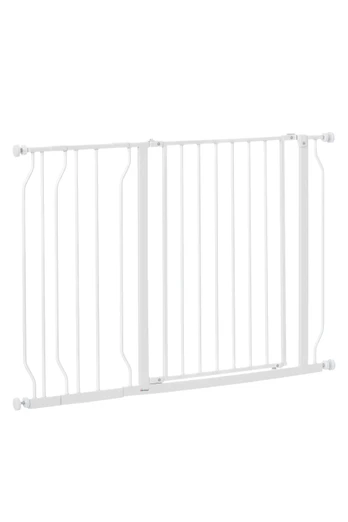 Dog Gate Wide Stair Gate with Pressure Fit - White