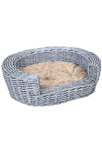 Elevated Dog Couch Pet Basket Sofa Bed - Grey