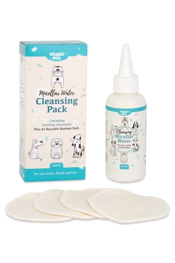 Cleansing Micellar Water Doggy Face Wash Kit - Beige/Blue