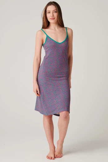 Womens Bamboo Strappy Nightdress - Spectra Leopard