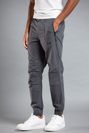 Mens Cotton Cargo Trousers - Grey