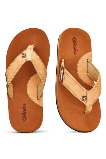 Slaps Mens Flip-Flops - Tan
