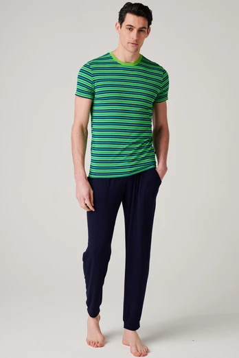 Mens Bamboo Pyjama Set - Electric Lime