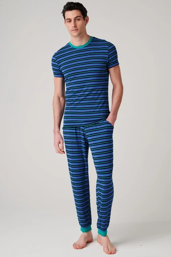 Mens Bamboo Pyjama Set - Ultramarine