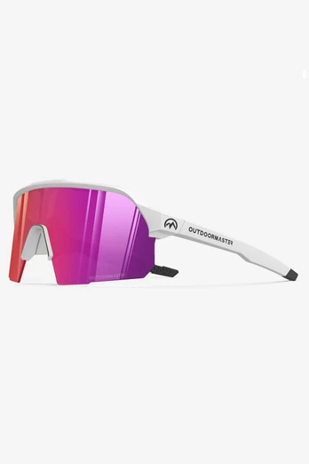 Hawk Polarised Sport Sunglasses Unisex - Light Grey Frames Purple Lens
