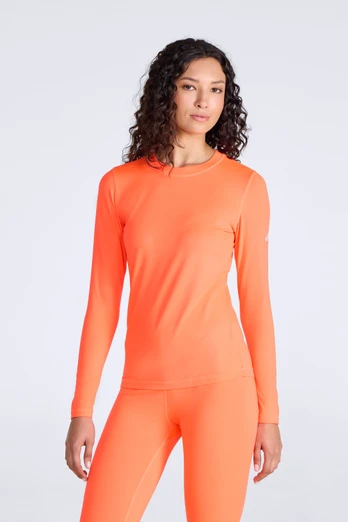EMS Adapt TechTherm Womens Base Layer Long Sleeve Top - Fiery Coral