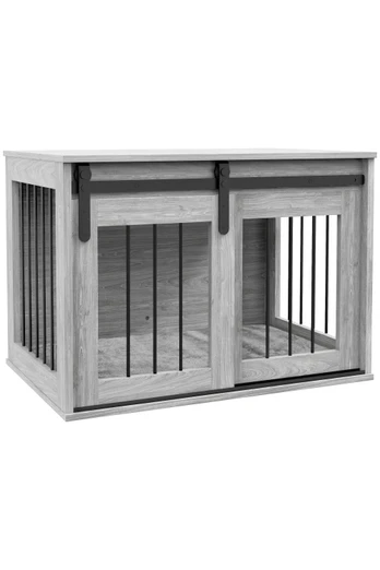 Furniture Dog Crate with Removable Cushion - Grey Small