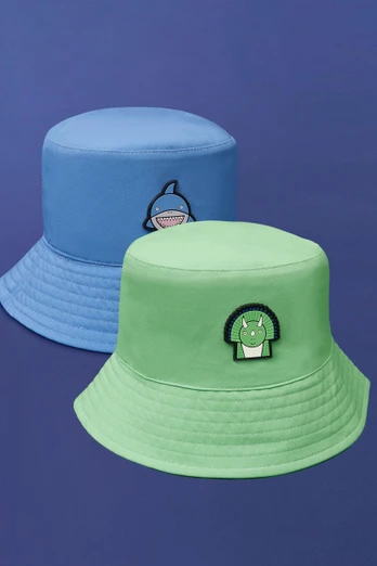 Kids Reversible Bucket Hat - Spike the Dinosaur