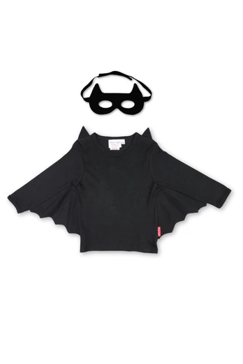 Kids 100% Cotton Batwing T-Shirt & Mask Costume - Black