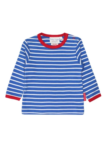 Kids 100% Cotton Breton Long-Sleeved T-Shirt - Blue
