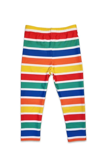 Kids Happy Stripe Print Kids' Swim Leggings - Multi