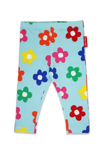 Kids 95% Cotton Rainbow Bloom Print Leggings - Multi