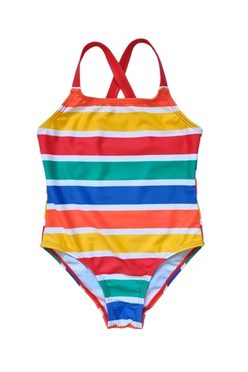 Kids Happy Stripe Print Swimsuit - Multi