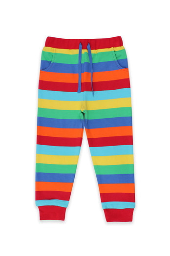 Kids 100% Cotton Multi Stripe Joggers - Multi