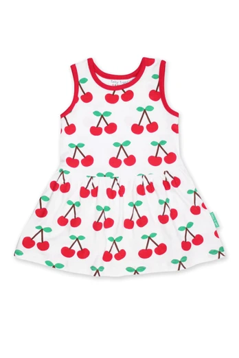 Kids 95% Cotton Cherry Print Summer Dress - Multi