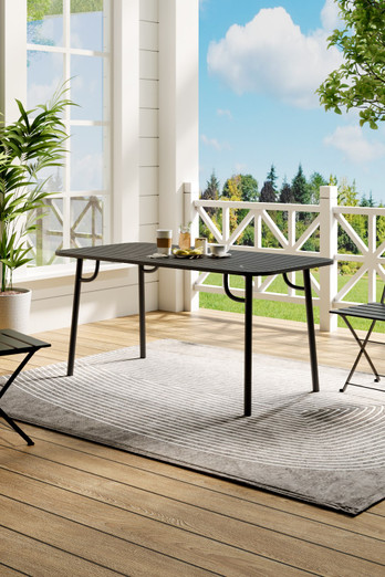 Outdoor Garden Metal Table - 160*80*75CM-Black