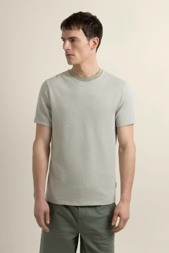 Osvald Mens Jacquard Textured T-Shirt - Sage