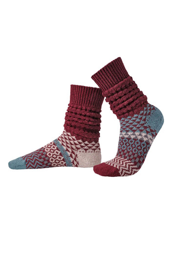 Unisex Mismatched Slouch Sweater Fusion Socks - Nori