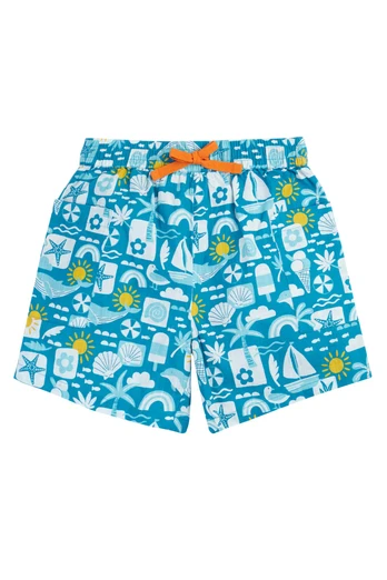 Kids 100% Organic Cotton Kai Shorts - Blue Beach Times