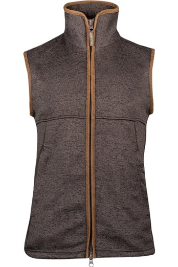 Mens Melange Gilet - Brown Flecked