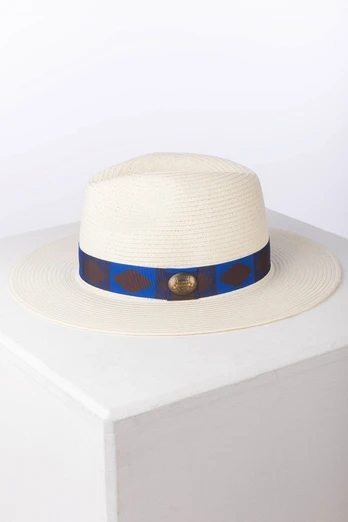 Malton Mens Panama Hat - Navy/Blue